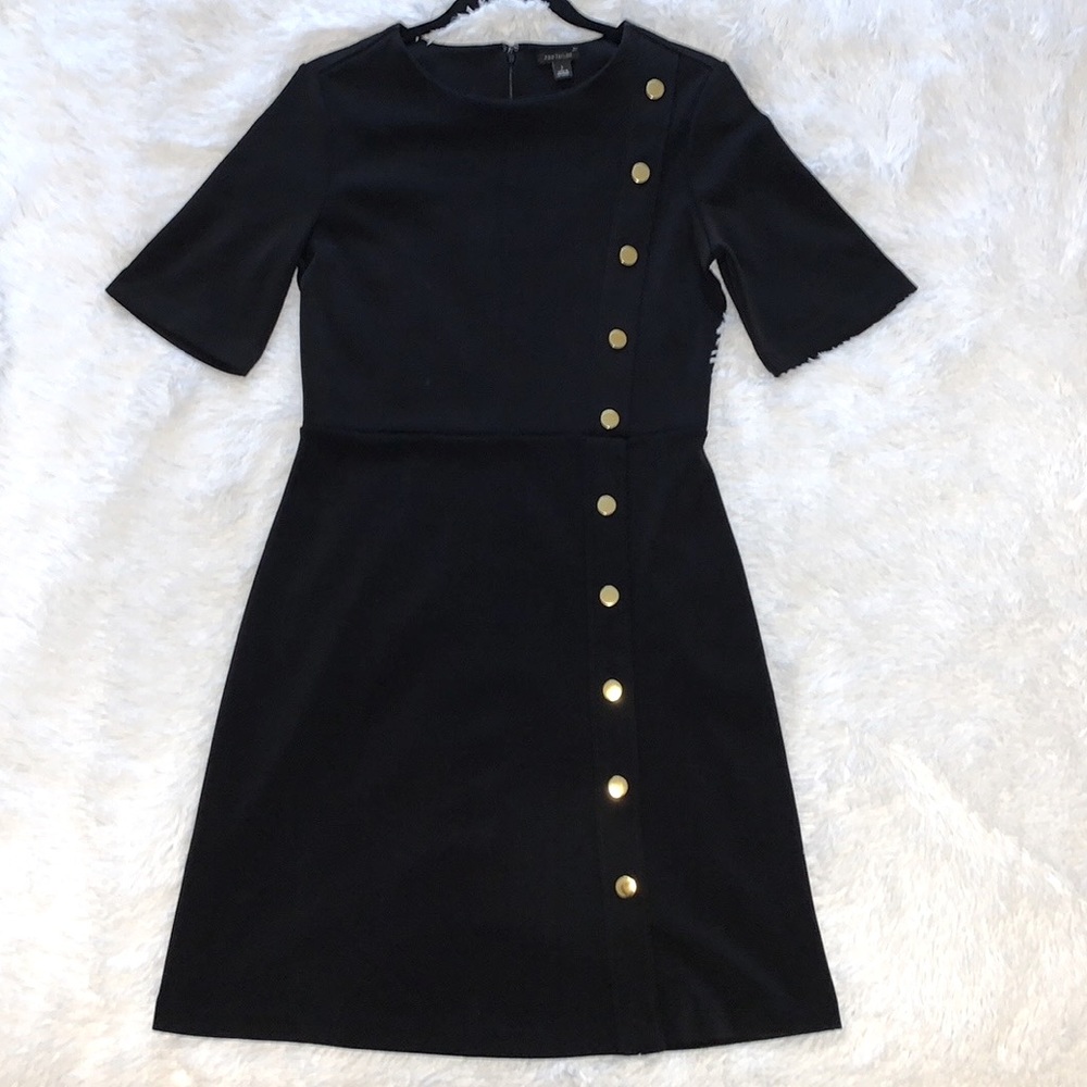 Ann Taylor Gold Button Dress